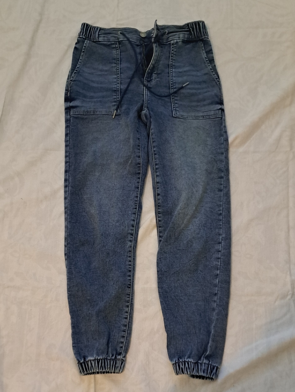 Bootlegger Light Blue Denim Joggers - Elastic Waist